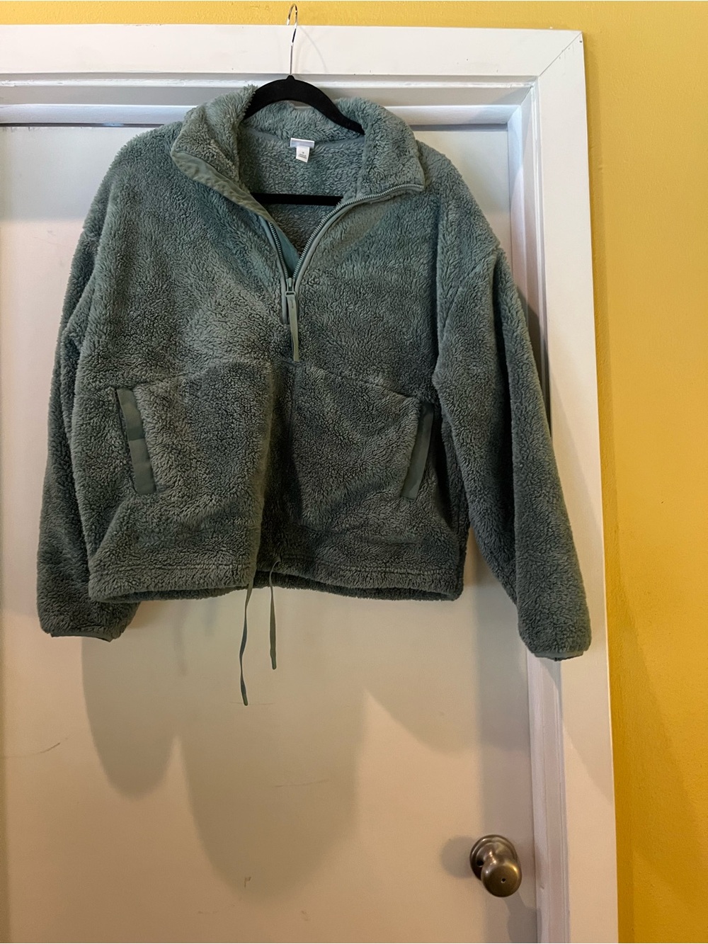 all in motion Sage Green Teddy Half-Zip Jacket